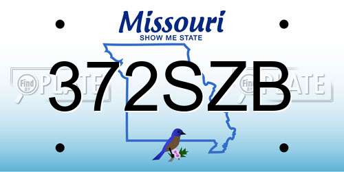 372SZB Missouri License Plate