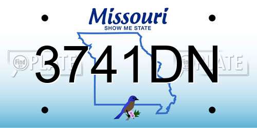 3741DN Missouri License Plate