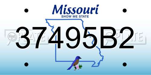 37495B2 Missouri License Plate