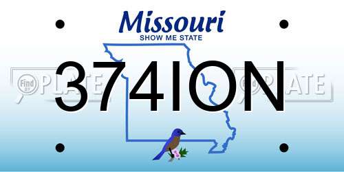 374ION Missouri License Plate