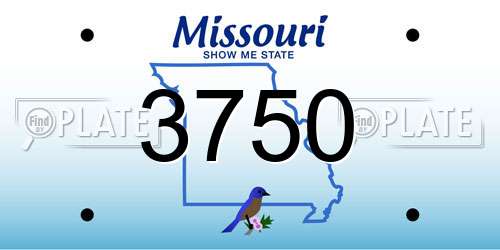 3750 Missouri License Plate