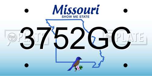 3752GC Missouri License Plate
