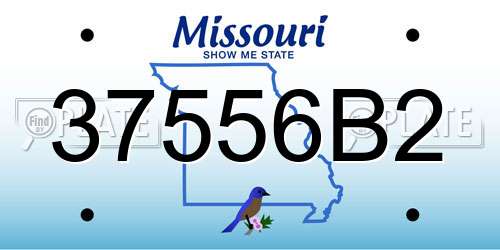 37556B2 Missouri License Plate