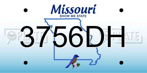 3756DH Missouri License Plate