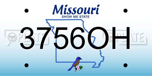 3756OH Missouri License Plate