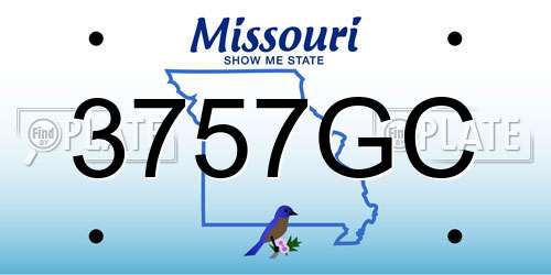 3757GC Missouri License Plate