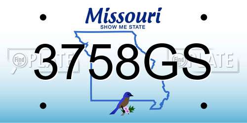 3758GS Missouri License Plate