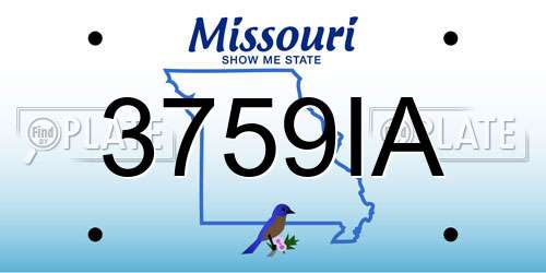 3759IA Missouri License Plate
