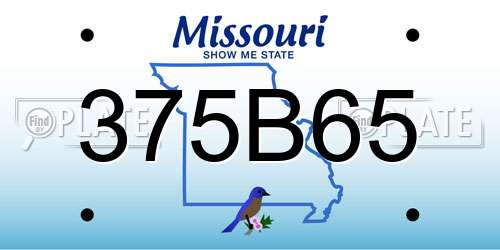375B65 Missouri License Plate