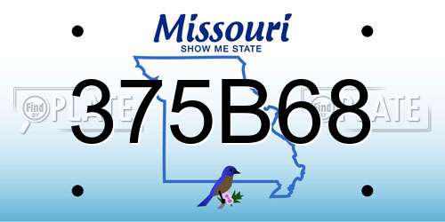 375B68 Missouri License Plate