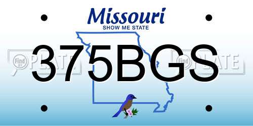 375BGS Missouri License Plate