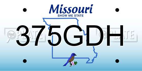 375GDH Missouri License Plate
