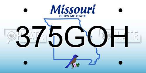 375GOH Missouri License Plate