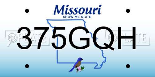 375GQH Missouri License Plate