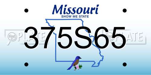 375S65 Missouri License Plate