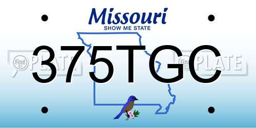 375TGC Missouri License Plate