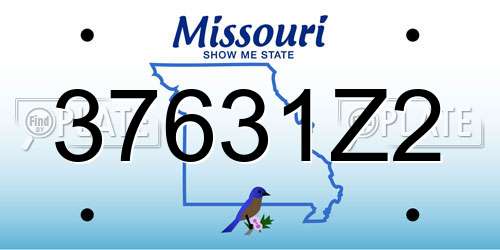 37631Z2 Missouri License Plate
