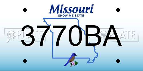 3770BA Missouri License Plate