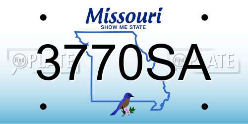 3770SA Missouri License Plate