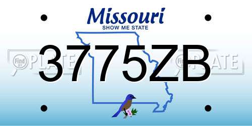 3775ZB Missouri License Plate