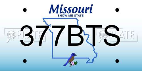 377BTS Missouri License Plate