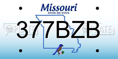 377BZB Missouri License Plate