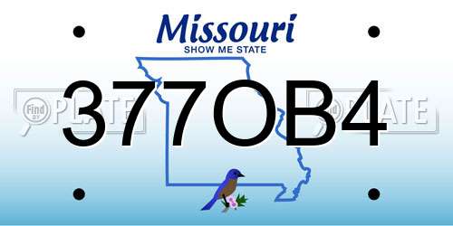 377OB4 Missouri License Plate