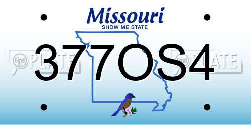 377OS4 Missouri License Plate