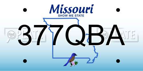 377QBA Missouri License Plate