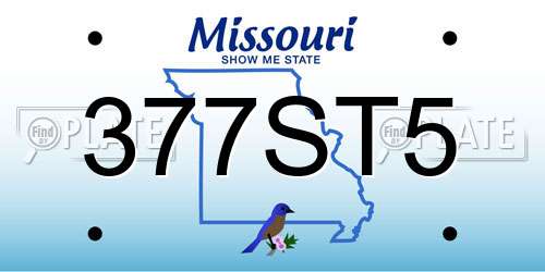 377ST5 Missouri License Plate