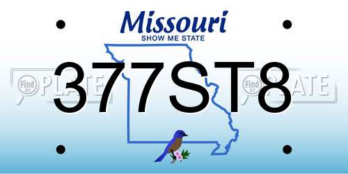 377ST8 Missouri License Plate