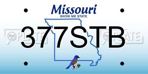377STB Missouri License Plate