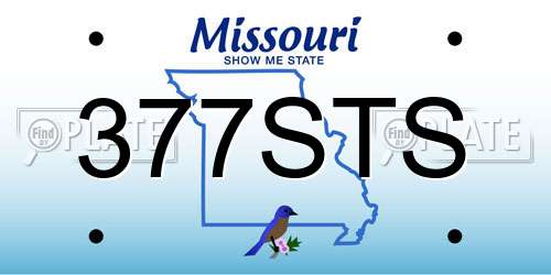 377STS Missouri License Plate
