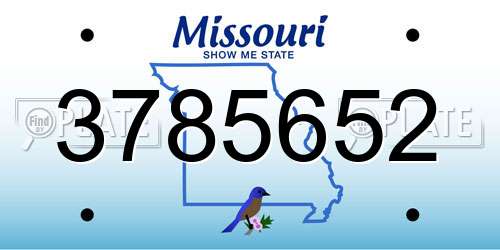 3785652 Missouri License Plate