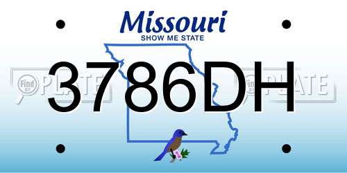 3786DH Missouri License Plate