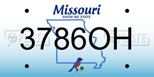 3786OH Missouri License Plate