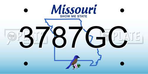 3787GC Missouri License Plate