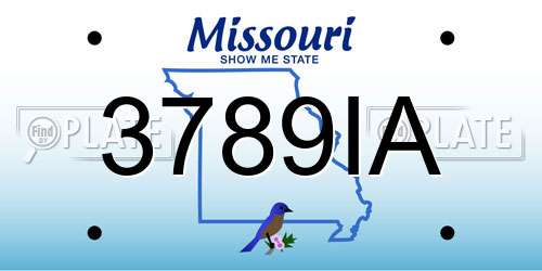 3789IA Missouri License Plate