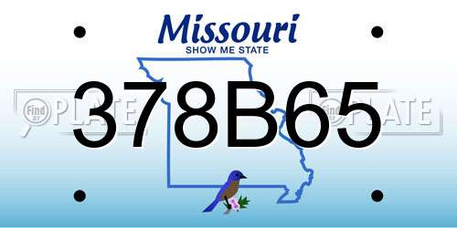 378B65 Missouri License Plate