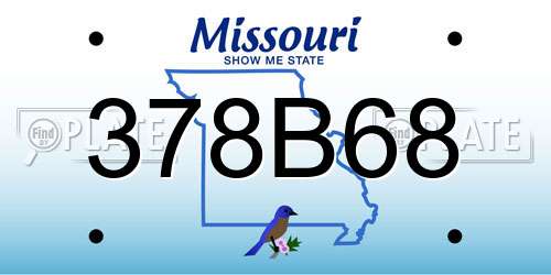 378B68 Missouri License Plate