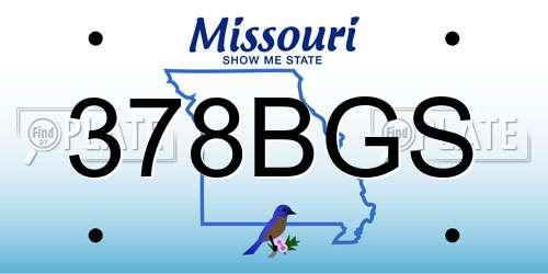 378BGS Missouri License Plate