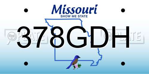 378GDH Missouri License Plate