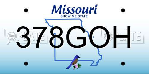 378GOH Missouri License Plate