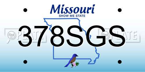 378SGS Missouri License Plate