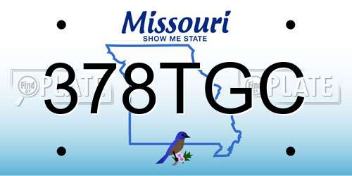 378TGC Missouri License Plate