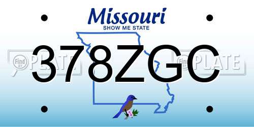 378ZGC Missouri License Plate