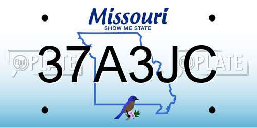 37A3JC Missouri License Plate