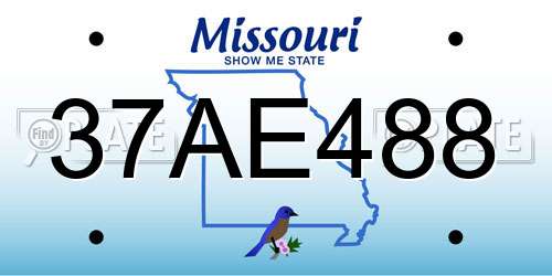 37AE488 Missouri License Plate
