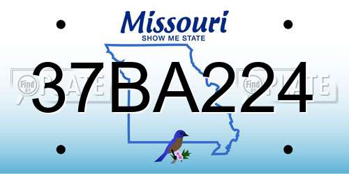 37BA224 Missouri License Plate
