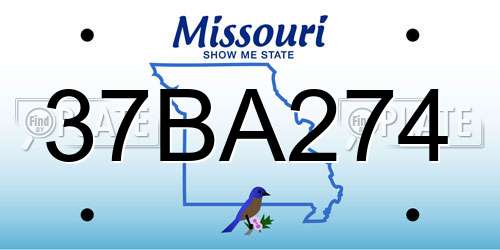 37BA274 Missouri License Plate